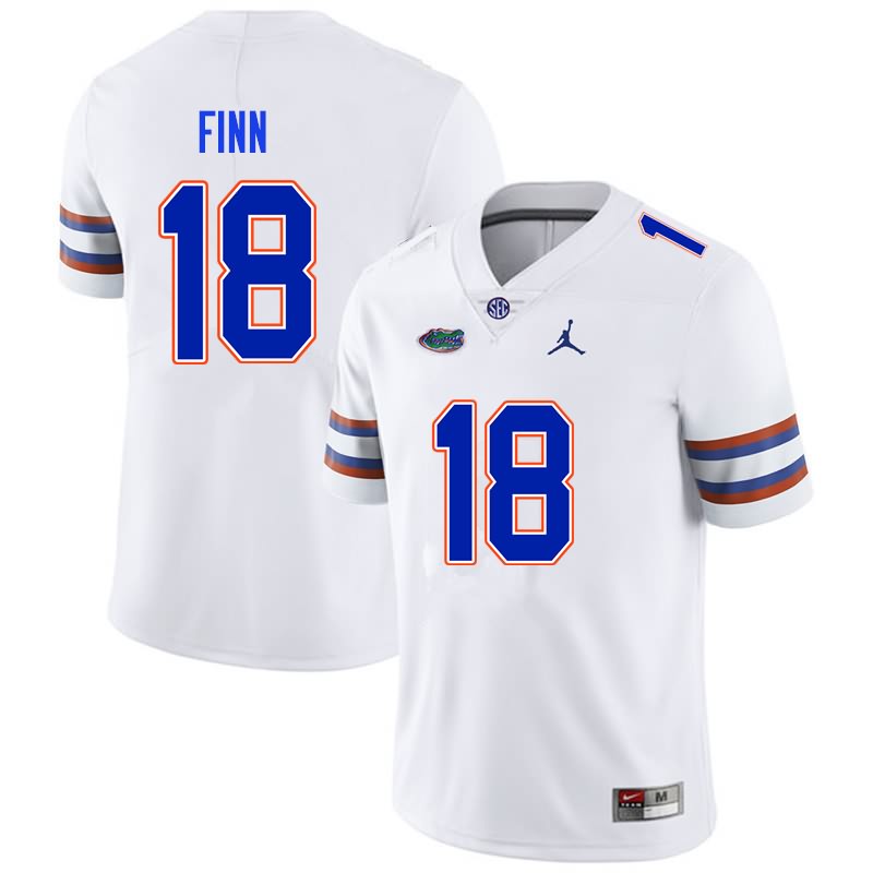 Men's NCAA Florida Gators Jacob Finn #18 Stitched Authentic Nike White College Football Jersey PGS5865ED